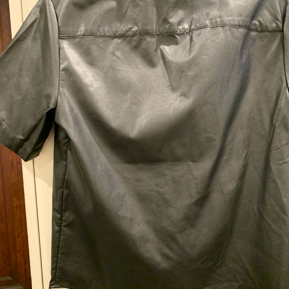 Banana Republic Faux Leather Short Sleeve Shirt - Picture 5 of 7